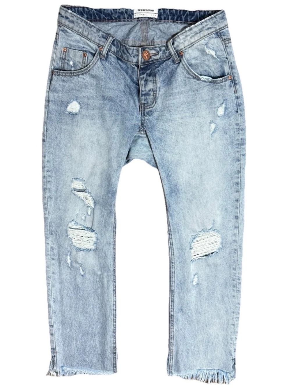 One x OneTeaspoon Lonely Boys Distress Jeans 28 Drop Crotch Low Rise Light Wash